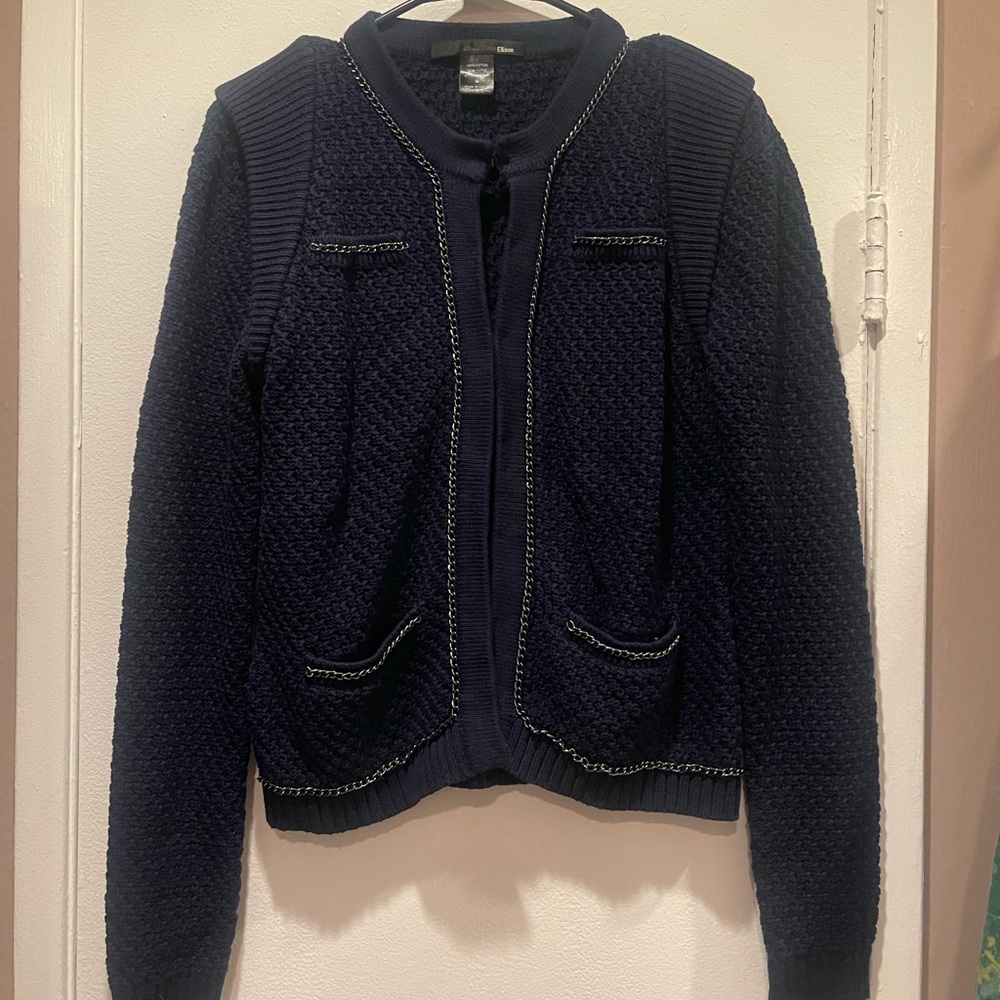 Ellison Blue Blazer Classic Knit Design